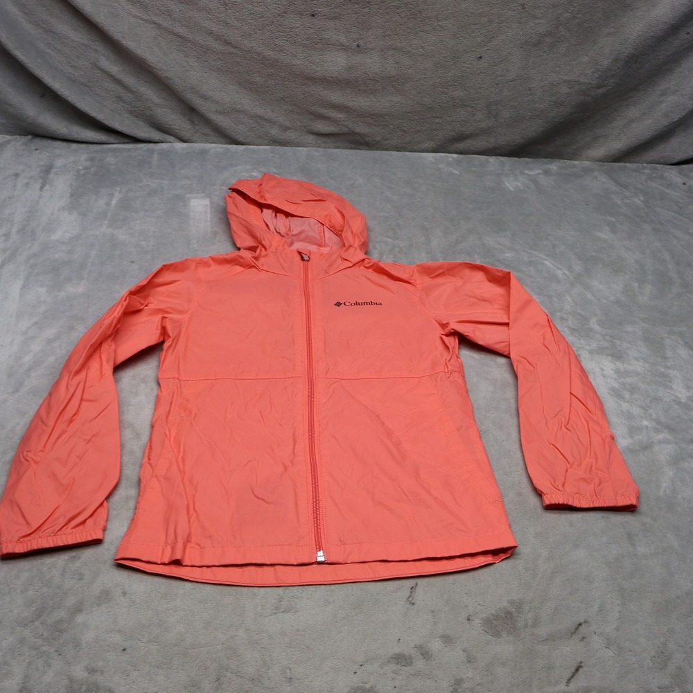 Columbia Jacket Girls Small 7/8 Pink Switchback‎ II Hooded Lightweight Wind Rain
